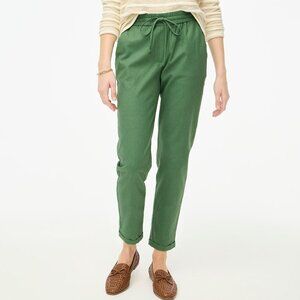 Size 6 - J Crew Linen-Cotton Blend Drawstring Pant - Green